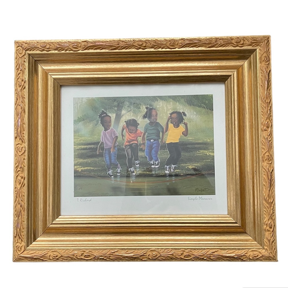 ART PRINT BY T. RICHARDS “SIMPLE PLEASURES" SIGNED AND FRAMED